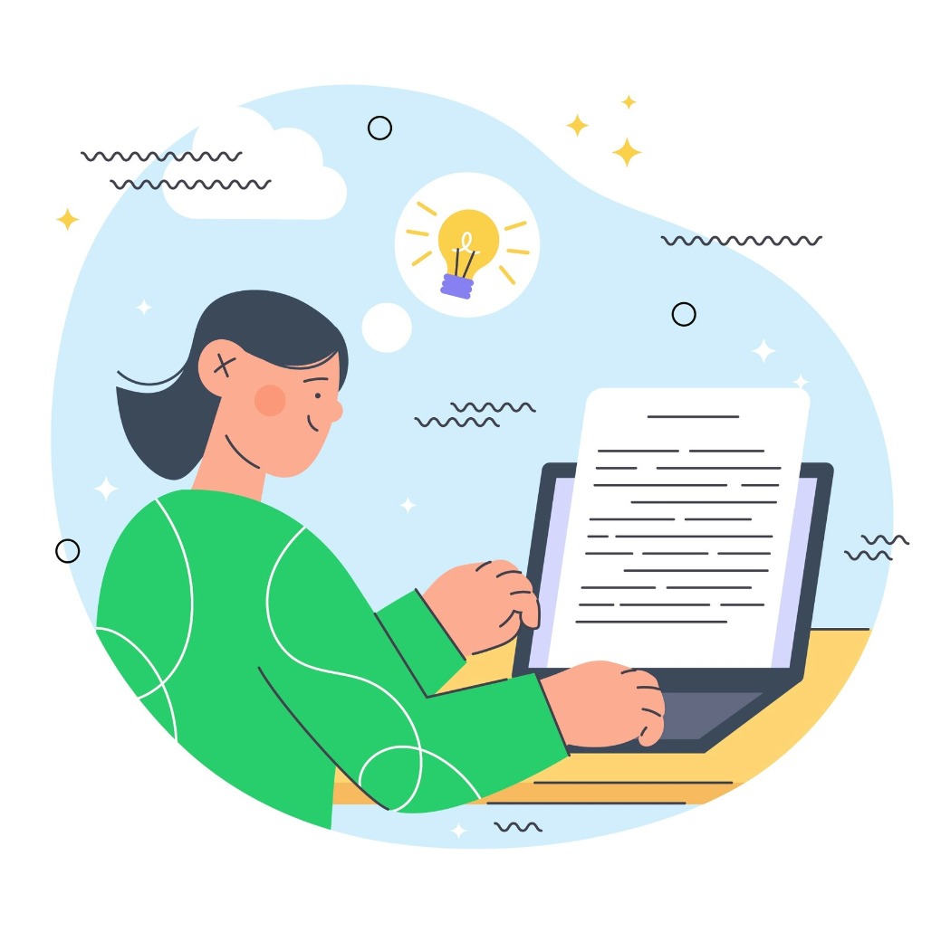 A stylized illustration of recruiters analyzing a cv.